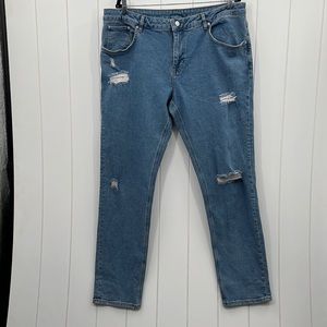 ASOS Distressed Denim Jeans Oversized Fit Size 38 x 32 Unisex